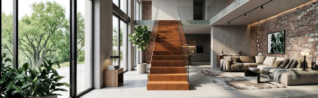 Maak een statement met cortenstalen trappen in je interieur