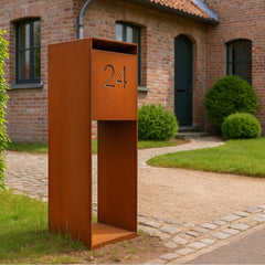 Vrijstaande brievenbus cortenstaal