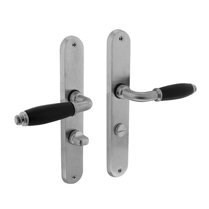 Poignée de porte Intersteel Courgette avec bouclier ovale 235x40x8mm WC63/8mm chrome mat