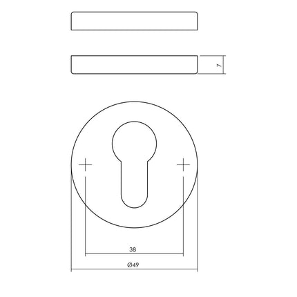 Intersteel Rosace profil trou cylindrique nickel 