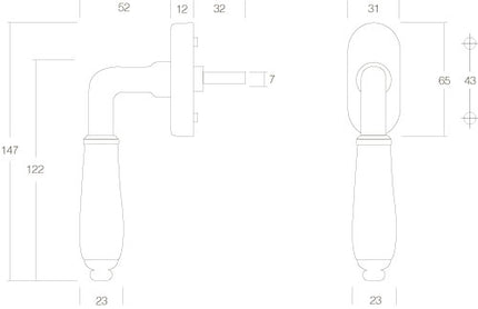 Intersteel Fenstergriff Courgette Nickel/Schwarz