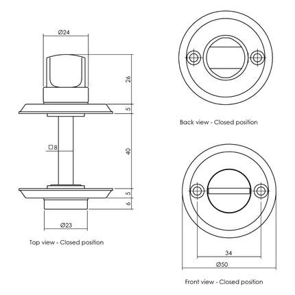 Serrure de WC/salle de bain Intersteel Rosette trou de vis noir mat