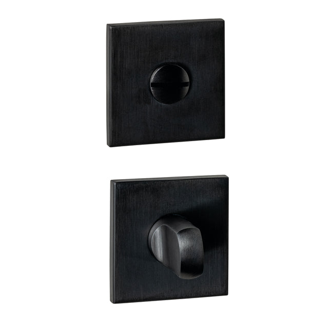 Serrure WC encastrée Intersteel 53x53x6mm avec goupille 6-8mm PVD noir