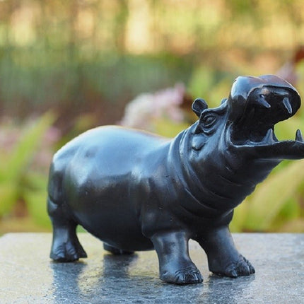 Bronzen beeld Hippo 12x7x20cm
