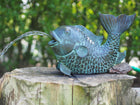 Bronzen beeld Vis fontein 23x16x35cm