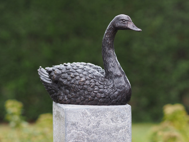 Statue en bronze d'un cygne, 16 x 9 x 22 cm
