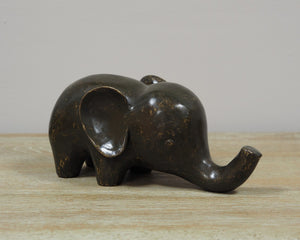 Bronzen beeld Kleine olifant 9x9x22cm