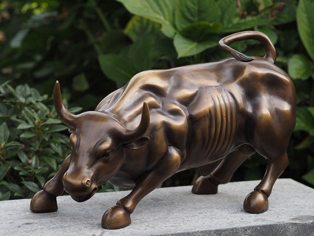 Bronzen beeld Wall street bull 24x20x42cm