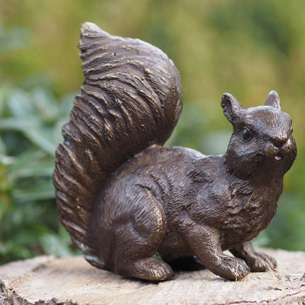 Bronzen beeld Eekhoorntje 12x6x12cm