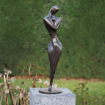 Bronzen beeld Moeder met kind 54x15x15cm