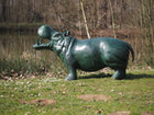 Bronzen beeld Groot Nijlpaard (fontein) 105x60x170cm