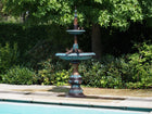 Bronzen beeld Fontein 2 Schalen met vogels 185x85x85cm