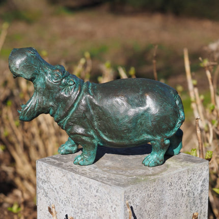 Bronzen beeld Nijlpaard 25x13x36cm