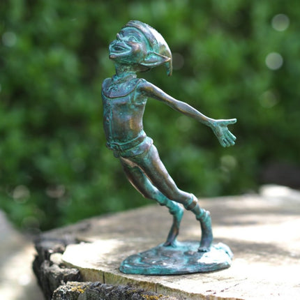 Bronzen beeld Pixie armen achteruit 20x11x7cm