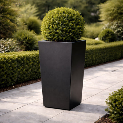 Conische aluminium plantenbak 50x50x60 cm - Gitzwart (RAL 9005)