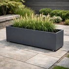 GARDRA Polyester plantenbak met wielen 150x40x40 cm - Zwartgrijs (RAL 7021)