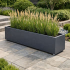 GARDRA Polyester plantenbak met wielen 200x40x40 cm - Zwartgrijs (RAL 7021)