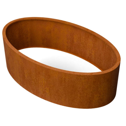 Geroba Ovalu cortenstalen plantenbak zonder bodem 200x120x60 cm 89kg