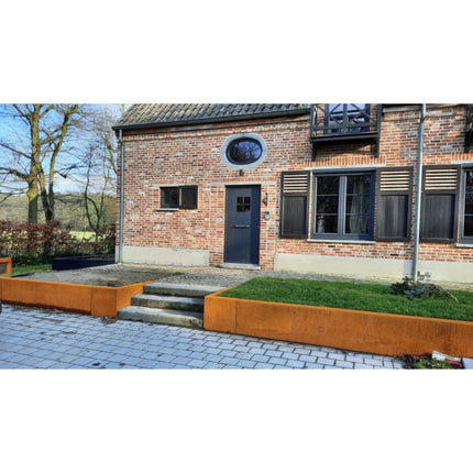 Geroba Keerwand Fronta Cortenstaal binnenhoek 100x100x35 cm