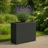 Polyester plantenbak 90x25x80 cm - Zwartgrijs (RAL 7021)