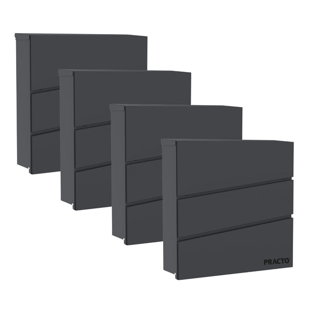 Practo Garden Brievenbussen Dijon Antraciet | Set van 4 stuks