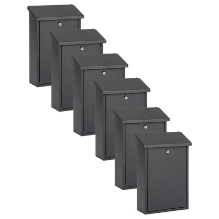 Practo Garden Brievenbussen Halifax mat zwart | Set van 6 stuks