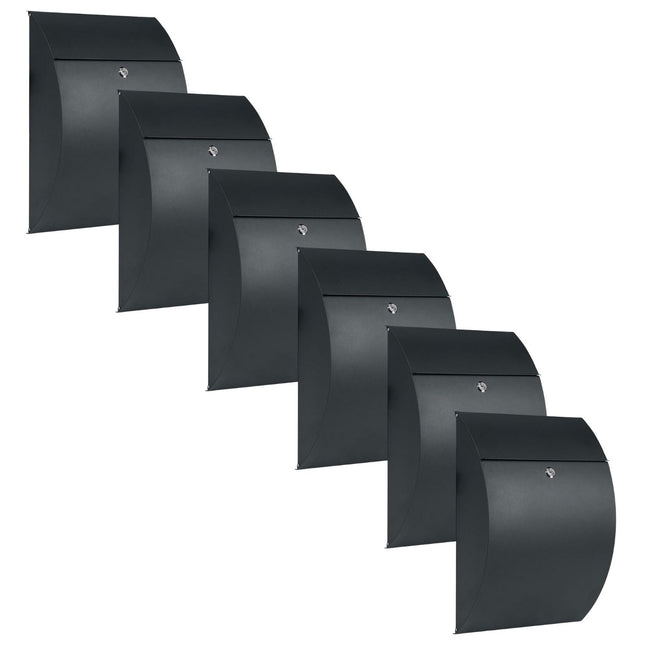 Practo Garden Brievenbussen Montreal mat zwart | Set van 6 stuks