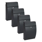 Practo Garden Brievenbussen Vancouver mat zwart | Set van 4 stuks