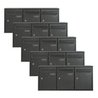 Practo Garden brievenbusunit 3 delig muurbevestiging | Set van 5 stuks