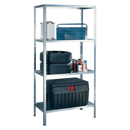 Practo Metalen opbergrek 200x100x50 cm – 4 legborden – Galva