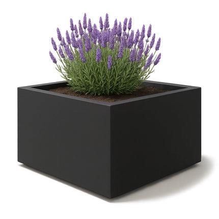 Polyester plantenbak 140x140x60 cm - Zwartgrijs (RAL 7021)