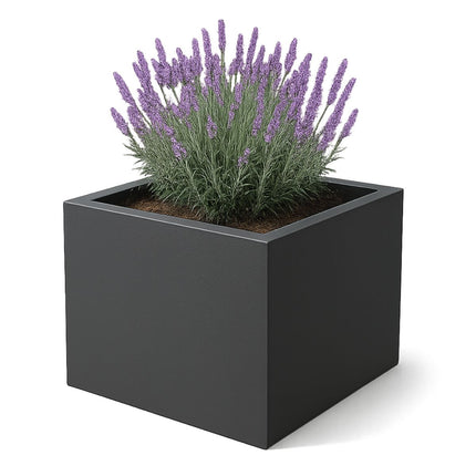 Polyester plantenbak 100x100x60 cm - Zwartgrijs (RAL 7021)