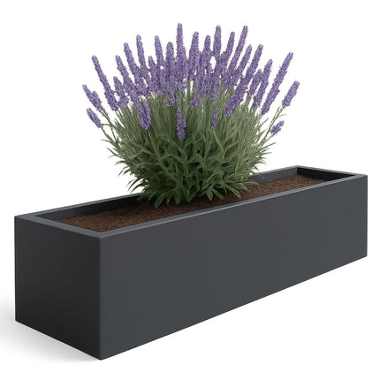 Polyester plantenbak 200x50x40 cm - Zwartgrijs