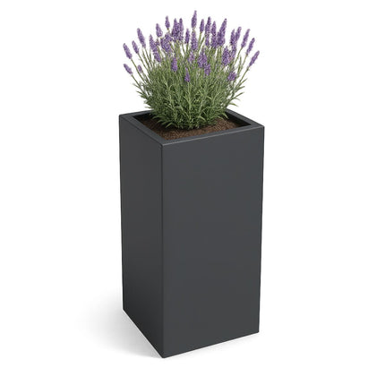 Polyester plantenbak 50x50x120 cm - Zwartgrijs (RAL 7021)