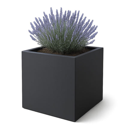 Polyester plantenbak 100x100x80 cm - Zwartgrijs (RAL 7021)