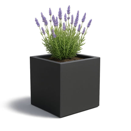 Polyester plantenbak 60x60x60 cm - Zwartgrijs (RAL 7021)