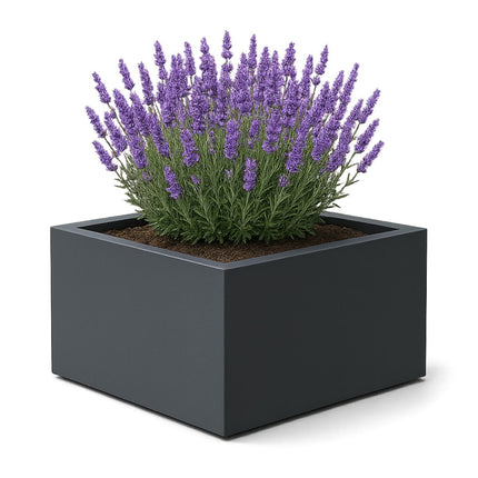 Polyester plantenbak 120x120x60 cm - Zwartgrijs (RAL 7021)