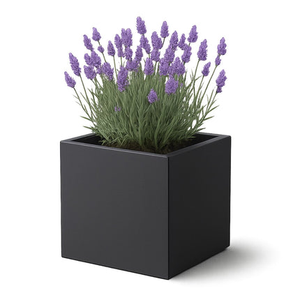 Polyester plantenbak 50x50x50 cm - Zwartgrijs (RAL 7021)