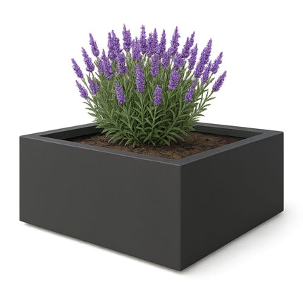 Polyester plantenbak 100x100x40 cm - Zwartgrijs (RAL 7021)