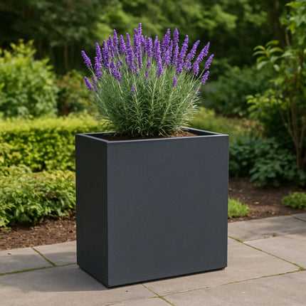 Polyester plantenbak 70x30x67 cm - Zwartgrijs (RAL 7021)