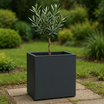 Polyester plantenbak 45x30x50 cm - Zwartgrijs