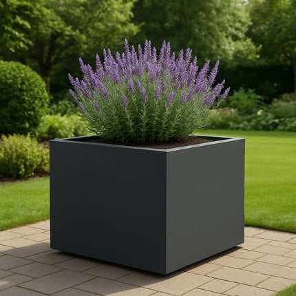 Polyester plantenbak 120x120x80 cm - Zwartgrijs (RAL 7021)