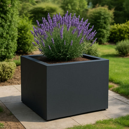 Polyester plantenbak 140x140x100 cm - Zwartgrijs (RAL 7021)