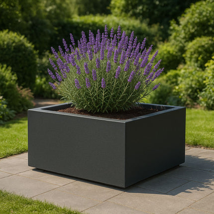 Polyester plantenbak 120x120x40 cm - Zwartgrijs (RAL 7021)