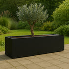 Polyester plantenbak 150x40x40 cm - Gitzwart (RAL 9005)