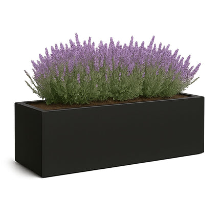 Polyester plantenbak 200x60x60 cm - Gitzwart (RAL 9005)