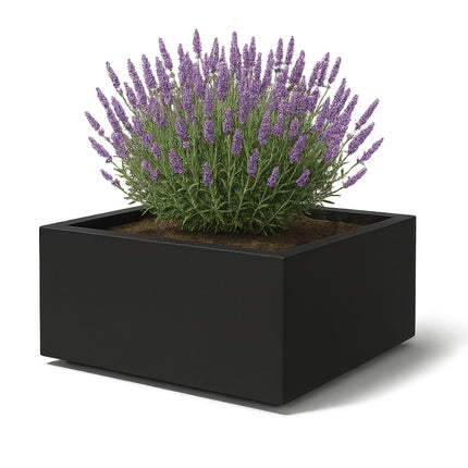 Polyester plantenbak 120x120x40 cm - Gitzwart (RAL 9005)