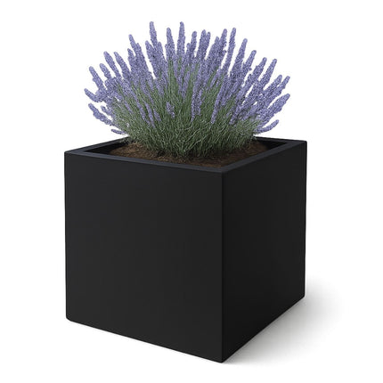 Polyester plantenbak 100x100x80 cm - Gitzwart (RAL 9005)