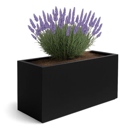 Polyester plantenbak 147x60x80 cm - Gitzwart (RAL 9005)