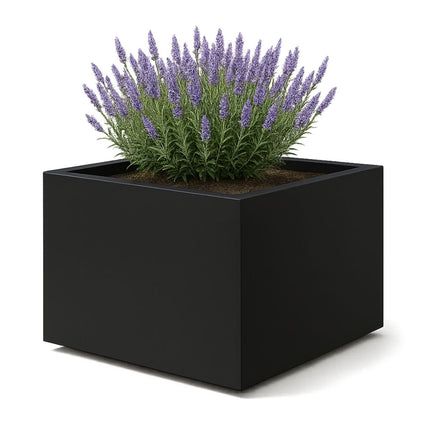 Polyester plantenbak 120x120x80 cm - Gitzwart (RAL 9005)